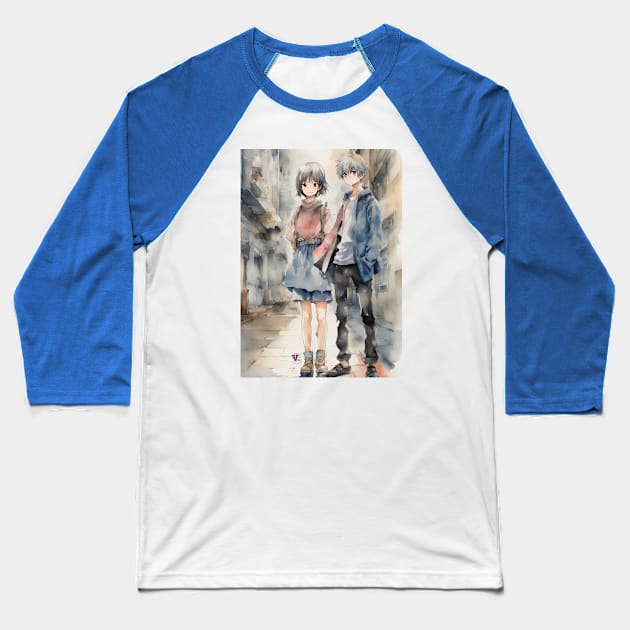 Anime couple Baseball T-Shirt by Viper Unconvetional Concept